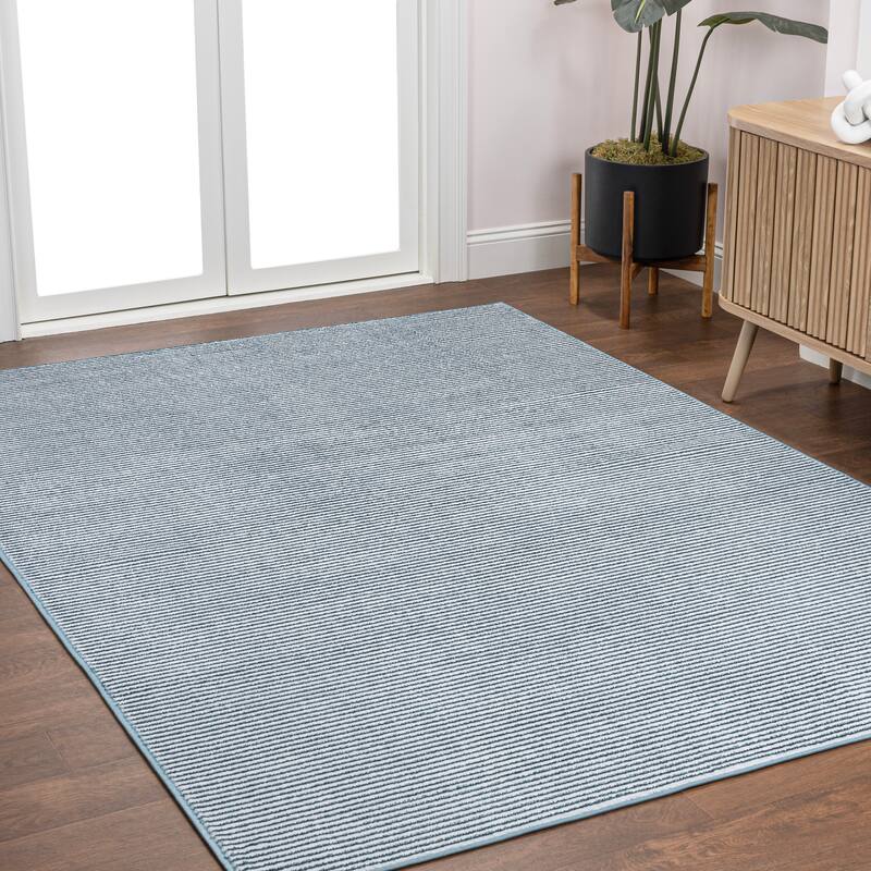 JONATHAN Y Athens Modern Minimalist Pinstripe High-Low Rug