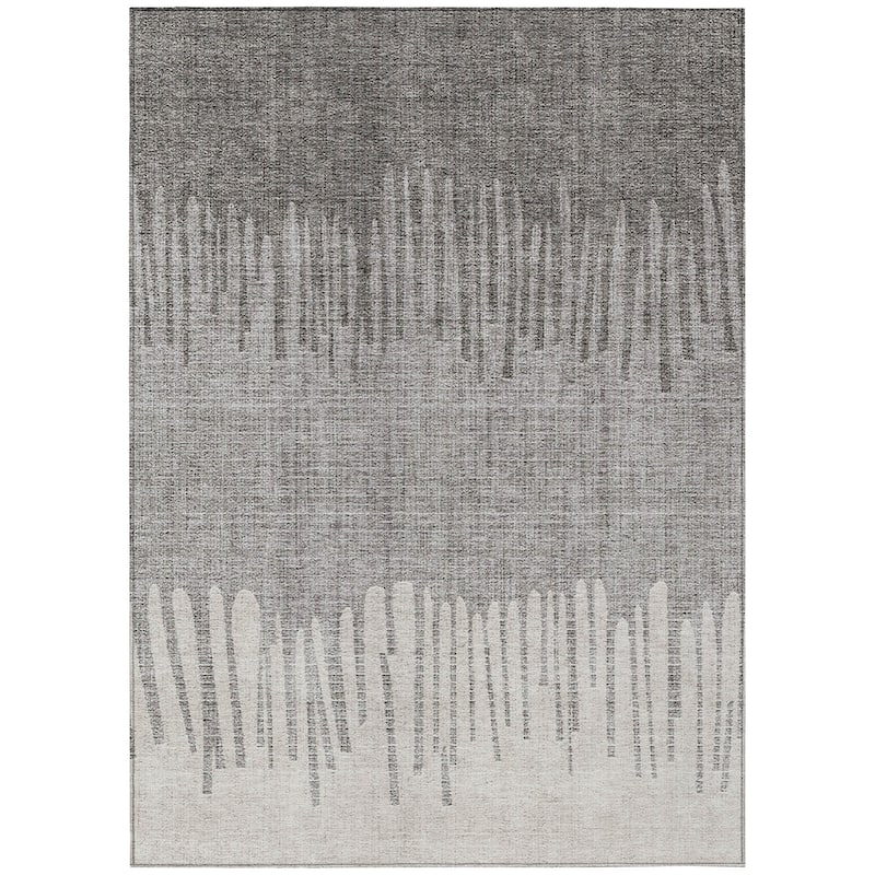 Machine Washable Indoor/Outdoor Modern Ombre Chantille Rug