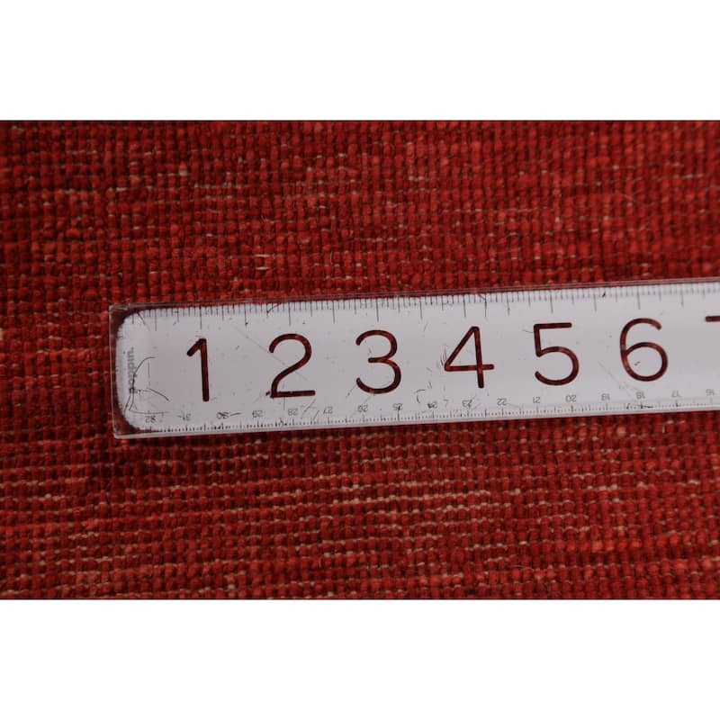 Modern Gabbeh Oriental Foyer Rug Handmade Red Wool Carpet - 1'10"x 2'10"