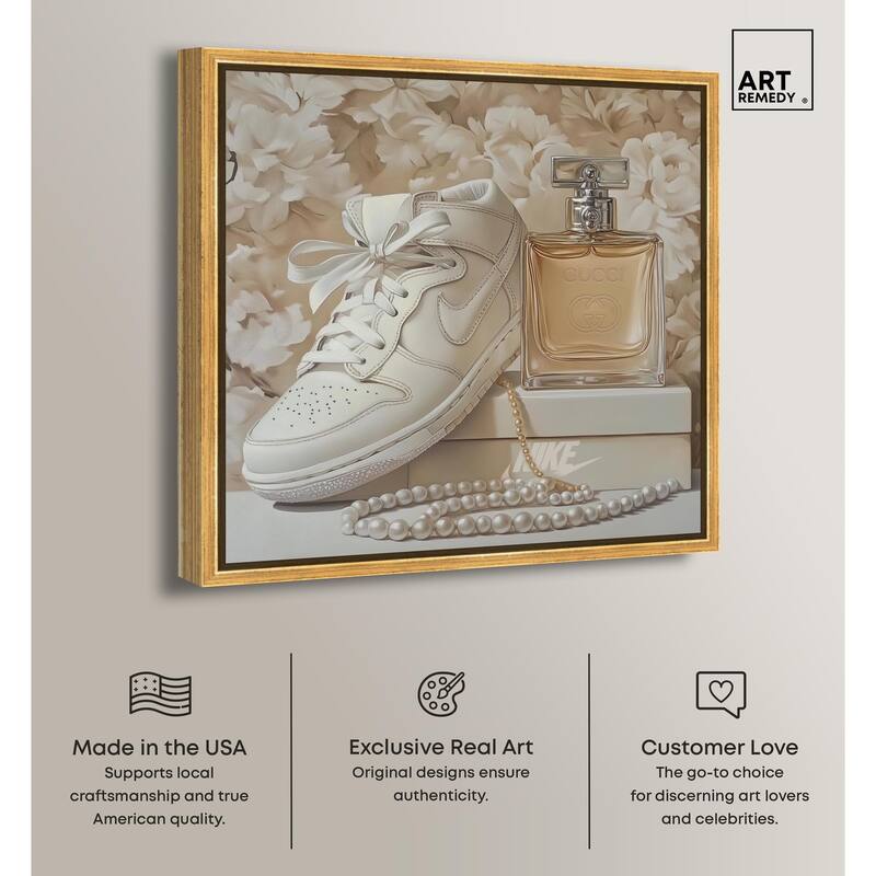 White Sneakers and Pearls Canvas by Art Remedy