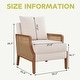 preview thumbnail 2 of 5, Mid Century Modern Accent Chair Upholstered Living Room Chairs Armchair with Rattan Armrest Comfy Reading Chair with Wood Frame