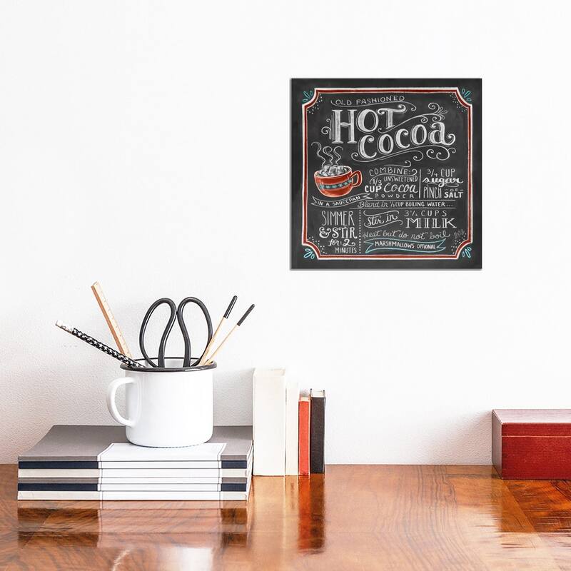 iCanvas "Hot Cocoa Recipe" by Lily & Val Canvas Print - 12x12x0.75