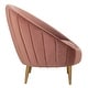 preview thumbnail 5 of 6, SAFAVIEH Couture Razia Dusty Rose Velvet Channel Tufted Tub Chair - 32.1"x30.3"x31.5"