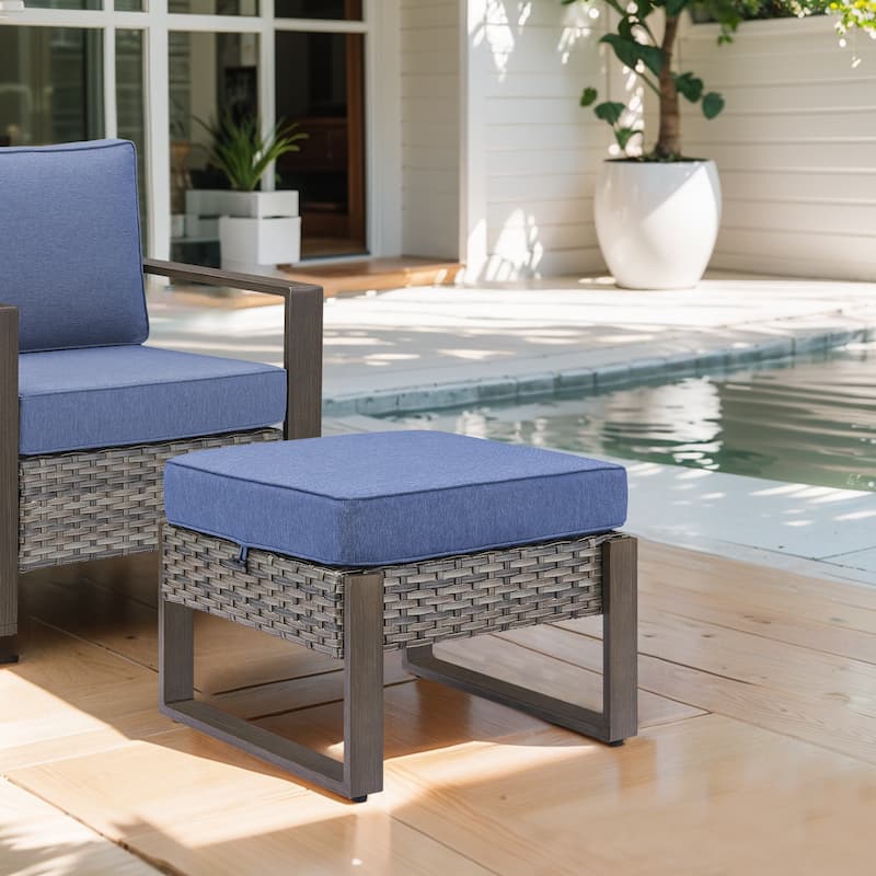 Gymojoy Patio Swivel Rocking Chairs with Ottomans