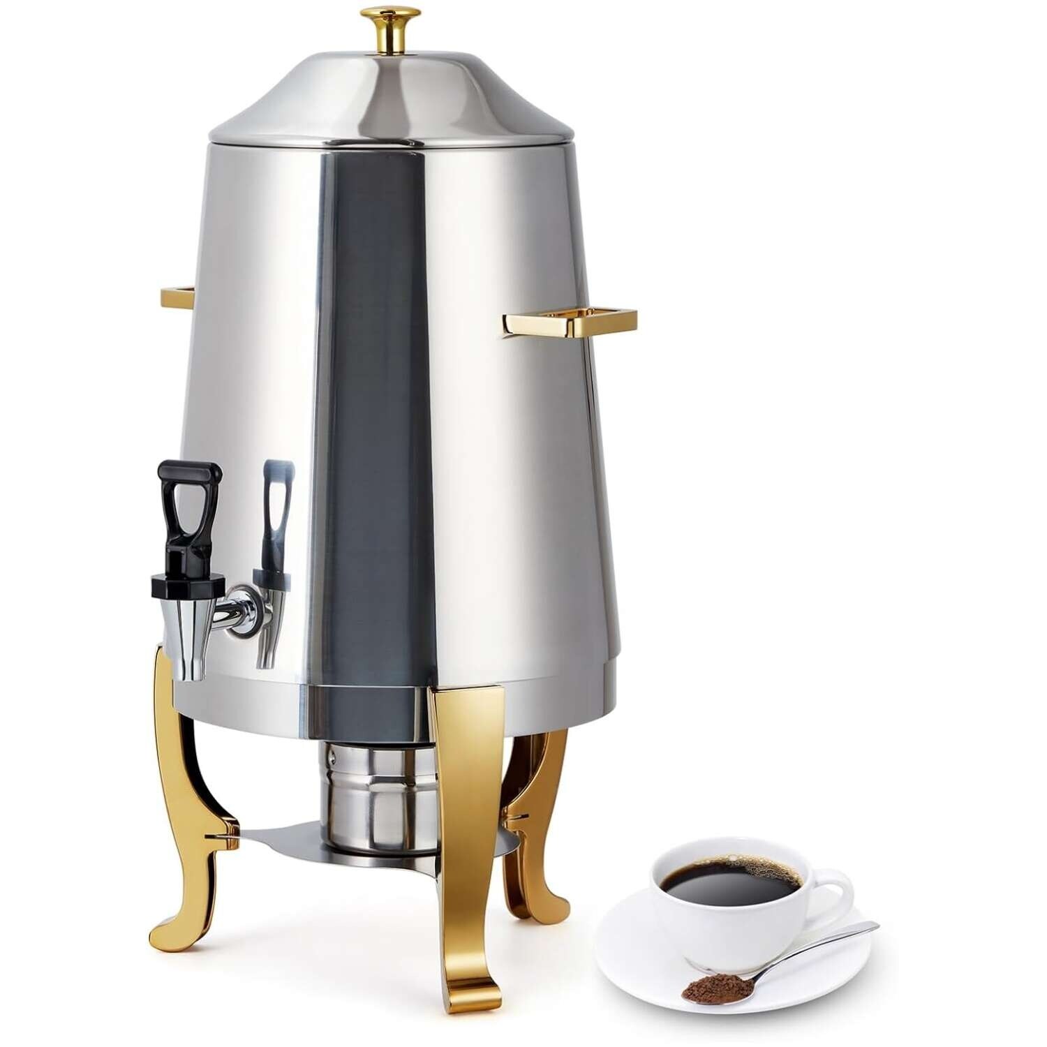 55 Cup Coffee Urn, 13 L/3.5 Gal Stainless Steel Beverage Dispenser
