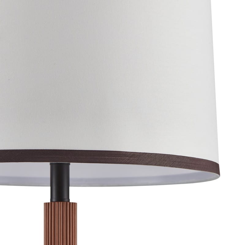 KAWOTI Traditional & Farmhouse Brown Accent Floor Lamp with Drum Shade - W16" x H63"