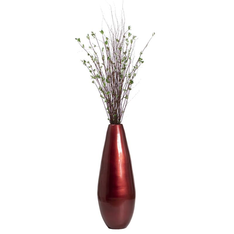 31.5" Spun Bamboo Tall Floor Vase - Sleek Matte Finish, Elegant Home Decoration, Modern Accent Piece, Living Room Decor