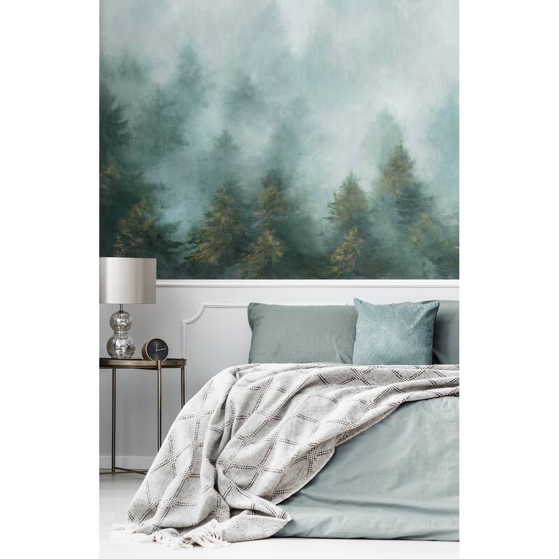 NextWall Daybreak Forest Peel and Stick Wall Mural