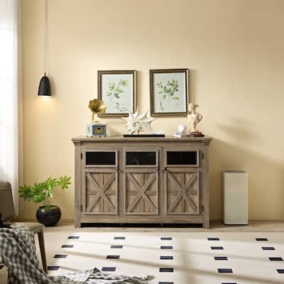 3 Doors Cabinet Large Buffet Sideboard Cabinet, Bar Wine Cabinet,Buffet Cabinet Table Coffee Bar Wine Bar Storage Space Cabinet