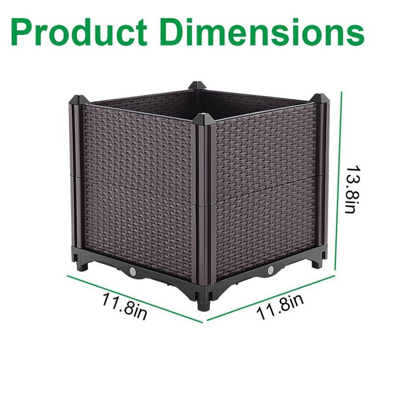 Elevated Plant Growth Box with Water Storage Tray for Indoor Outdoor Vegetable Gardening