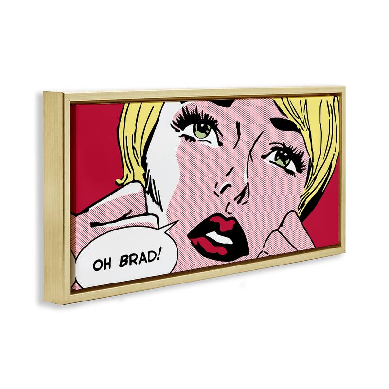 Stupell Iconic Pop Comic Woman Framed Floater Canvas Wall Art Design By Sheila B.