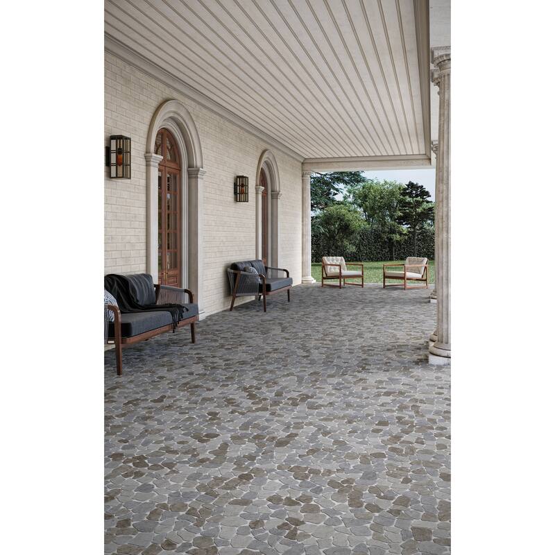 Full Eclectic 18 in. x 18 in. Marble Tumbled Wall and Floor Tile
