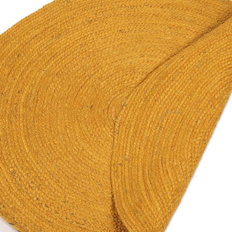 Novica Handmade Circular Beauty In Maize Jute Area Rug (3Ft. Diam) - 2' x 6' Runner