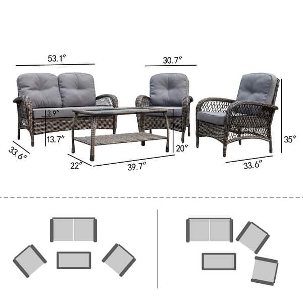 Corvus Padova 4-piece Wicker Patio Chat Set