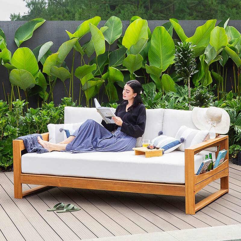 Cambridge Casual Napa Teak Outdoor Patio Daybed with Cushion
