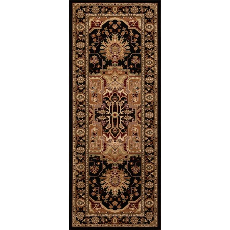 Izmir Collection Beige/Brown Transitional Floral/Botanical Area Rug - 2'5 X 7'8