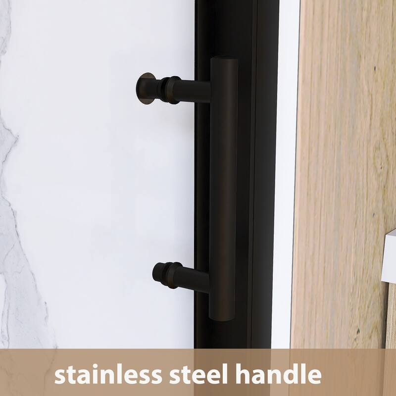 Single Sliding Framed Shower Door in Matte Black