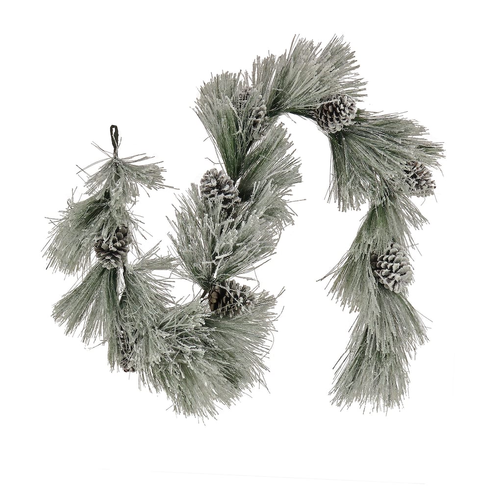 National Tree Company 7 ft. Snowy Long Needle Plastic Garland - 7 ft