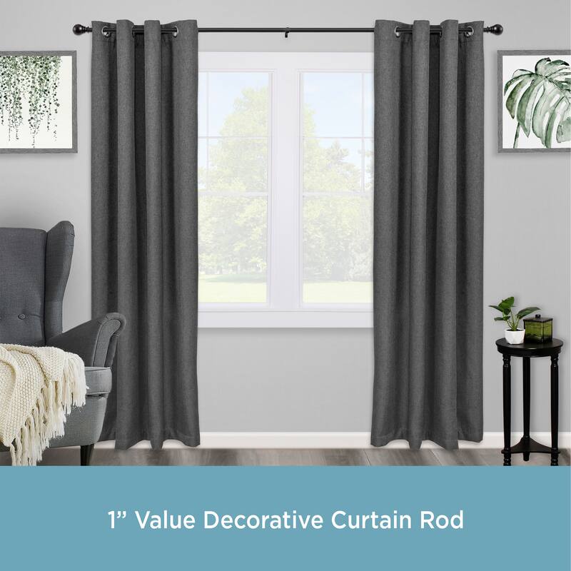 Kenney® Layla 1" Value Decorative Window Curtain Rod, 30-84"