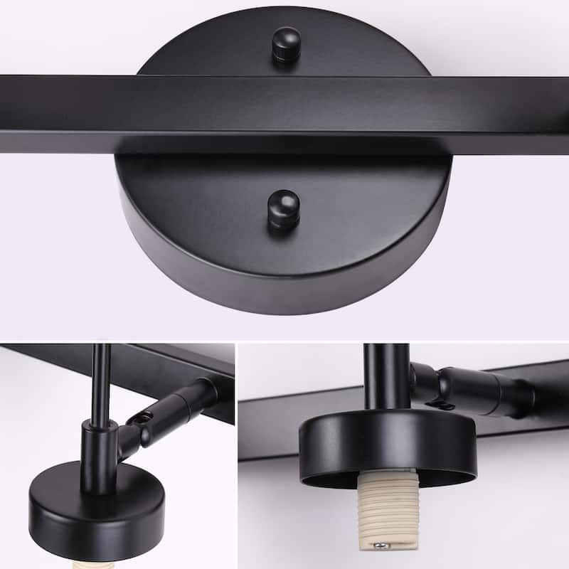 4-Light Bathroom Vanity Wall Light - Black - N/A