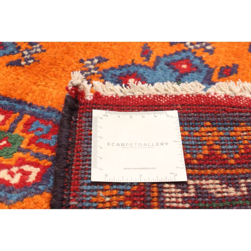ECARPETGALLERY Hand-knotted Afghan Burnt Orange Wool Rug - 3'3 x 4'11
