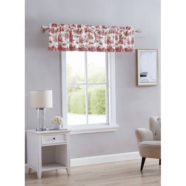 slide 1 of 8, Hawthorne Park Toile Valance Red