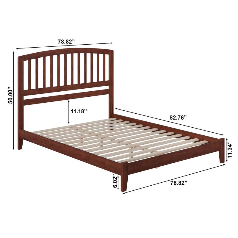 Richmond King Low Profile Wood Platform Bed in Walnut