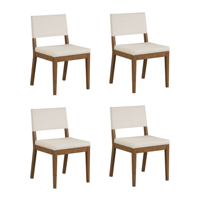 Linus Modern Upholstered Dining Chair, Solid Rubberwood Legs