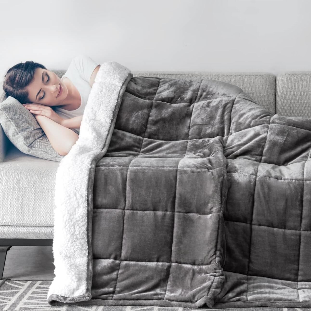 Weighted Blanket 15 lbs Queen Size Flannel Shaggy Comfortable Weighted Blankets Bed Sofa Heavy Blankets 60x80 inches Bed Bath Beyond 41612709