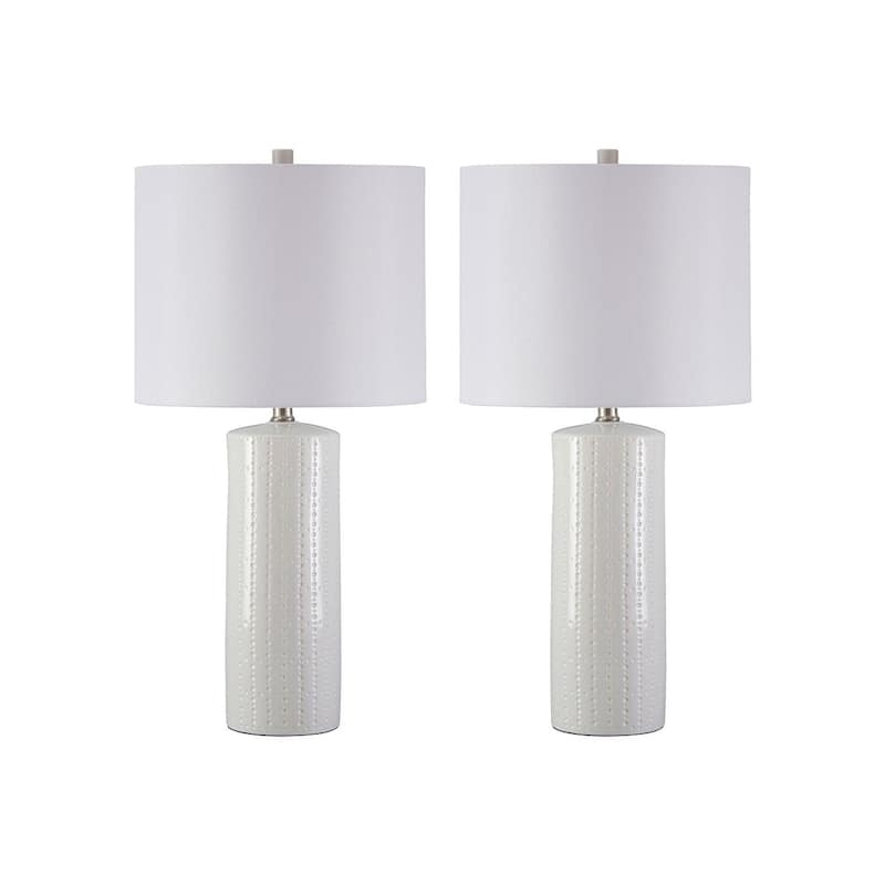 Steuben White 25 Inch Table Lamps - Set of 2