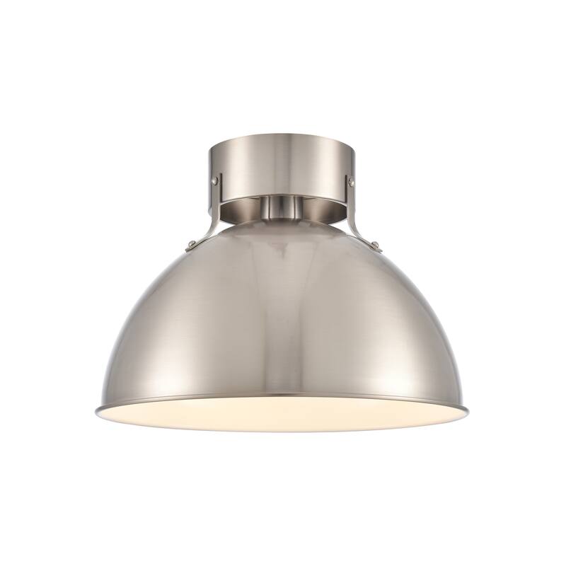 Elk Home Zayne Brushed Gold With Metal Shade 1 Light Semi Flush - Brushed Nickel