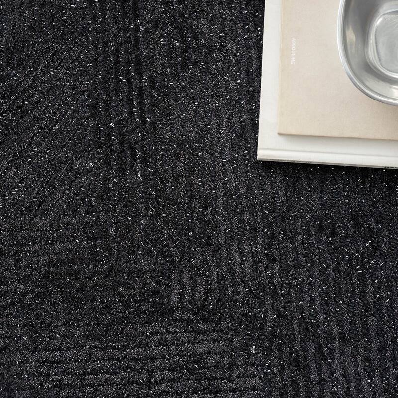 Michael Amini Abstract Linear Shimmer Area Rug