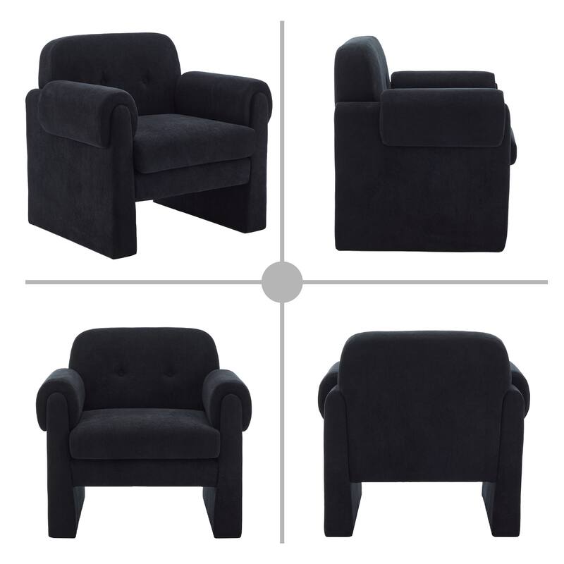 Modern Cloud Velvet Accent Chair with Removable Cushion for Living Room