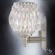 preview thumbnail 5 of 6, Luxury Crystal Bathroom Vanity Light, 6.25"H x 12.5"W, Brushed Nickel Finish, Naples Collection - 6.25" H, 12.5" W, 5.25" Dep