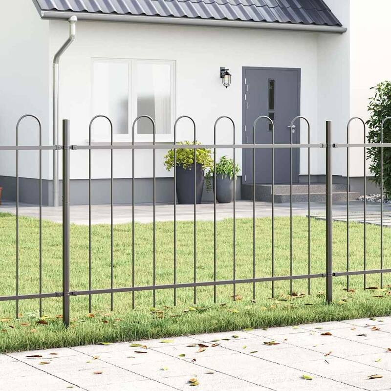 vidaXL Garden Fence Powder-coated steel Gray - 66.9 x 1.3 x 66.9 inch