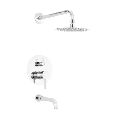 Ivy Single-Handle 1-Spray Tub And Shower Faucet In Chrome (Valve Included) - 17.5" x 11.88" x 5.88"