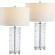 preview thumbnail 47 of 49, JONATHAN Y Coco 27.5" Modern Fused Glass Cylinder LED Table Lamp, Turquoise (Set of 2)