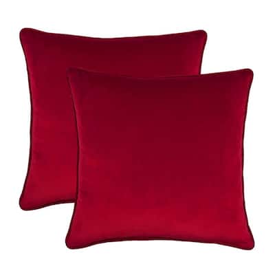 Sherry Kline Glendon Velvet Corded Edge pillow, zippered with Polyester Insert (Set of 2) 20"x20"