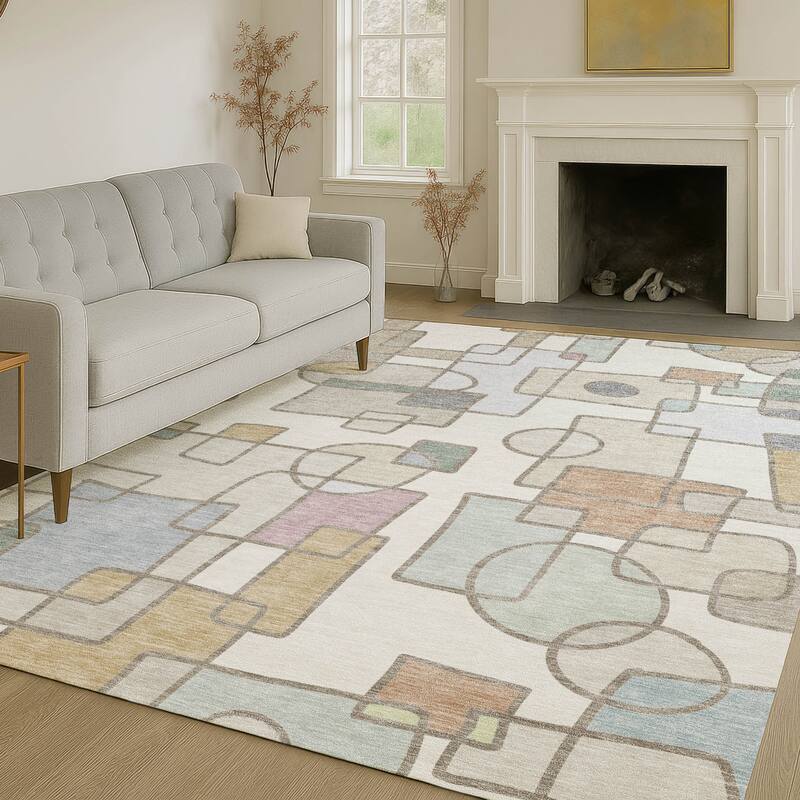Machine Washable Indoor/ Outdoor Contemporary Prenner Chantille Rug