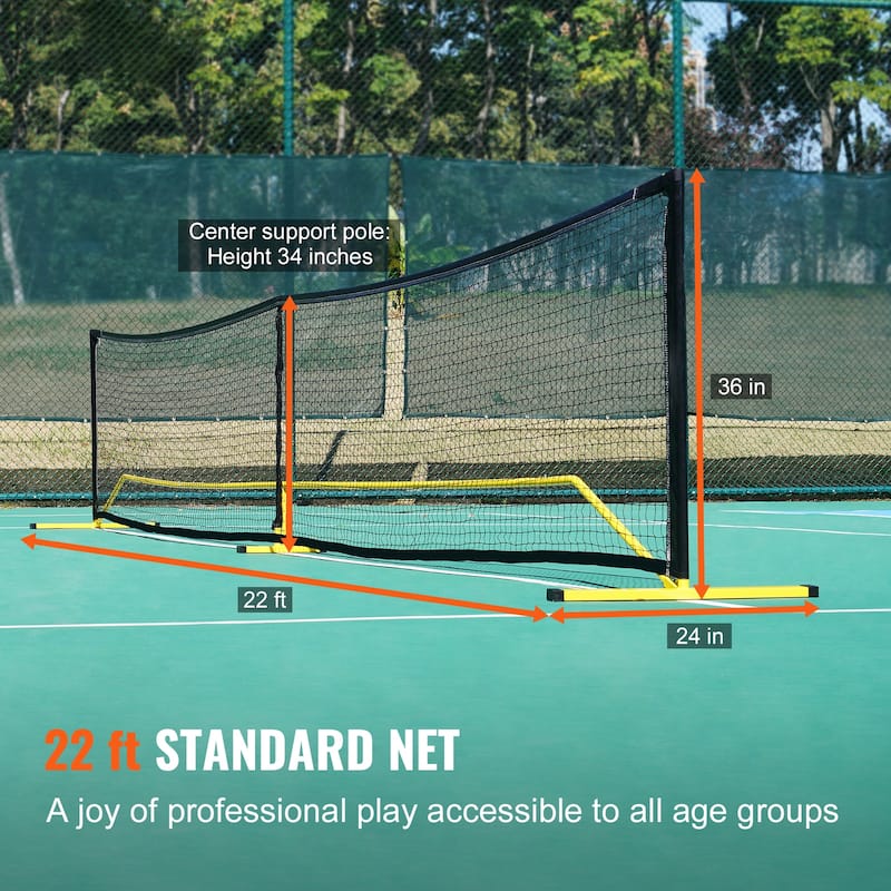 Pickleball Net Set Weather Resistant Steady Metal Frame & Strong PE Net, for Outdoor Backyard Driveway