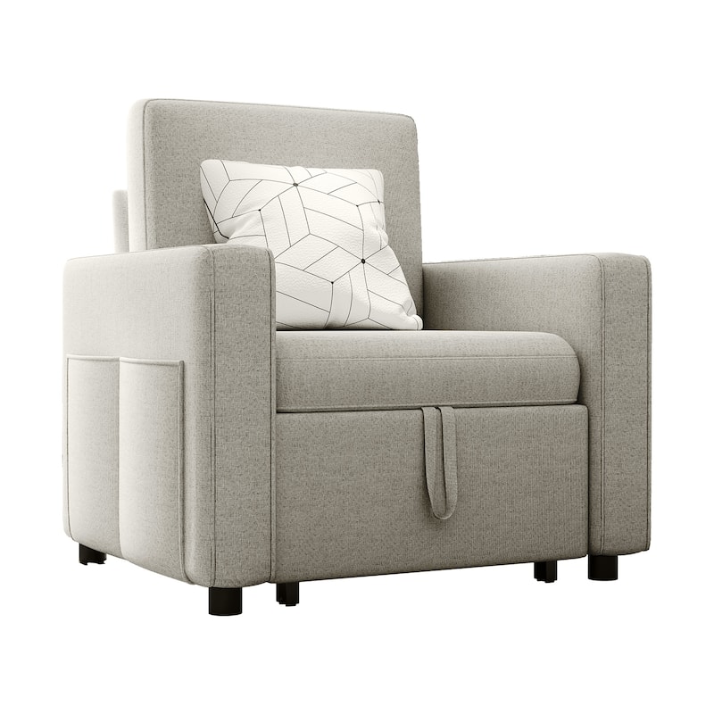 3-in-1 Convertible Sofa Chair Bed with Pull-Out Sleeper and Reclining Lounge for Living Room or Small Space Comfort
