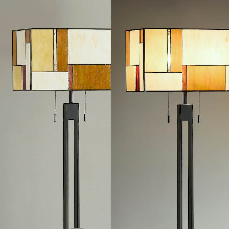 HOMEGLAM Aurae 62" H Modern Tiffany Glass Floor Lamp
