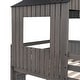 preview thumbnail 20 of 20, House Bunk Beds with Slide, Wood Twin Over Full Bunk Beds with Roof and Guard Rail for Kids, Toddlers