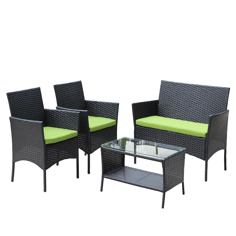 Rattan Patio Furniture Set (4 Pieces)