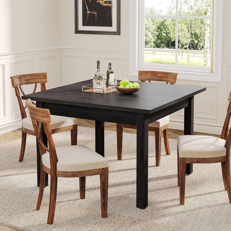 39.4 Inches Square Dining Table Solid Modern Wood Kitchen Table for Dining Room/Living Room Seats 2-4