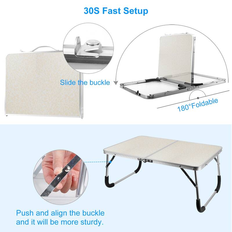 Adjustable Foldable Laptop Stand for Bed or Sofa Lightweight Desk with Rubber Handles