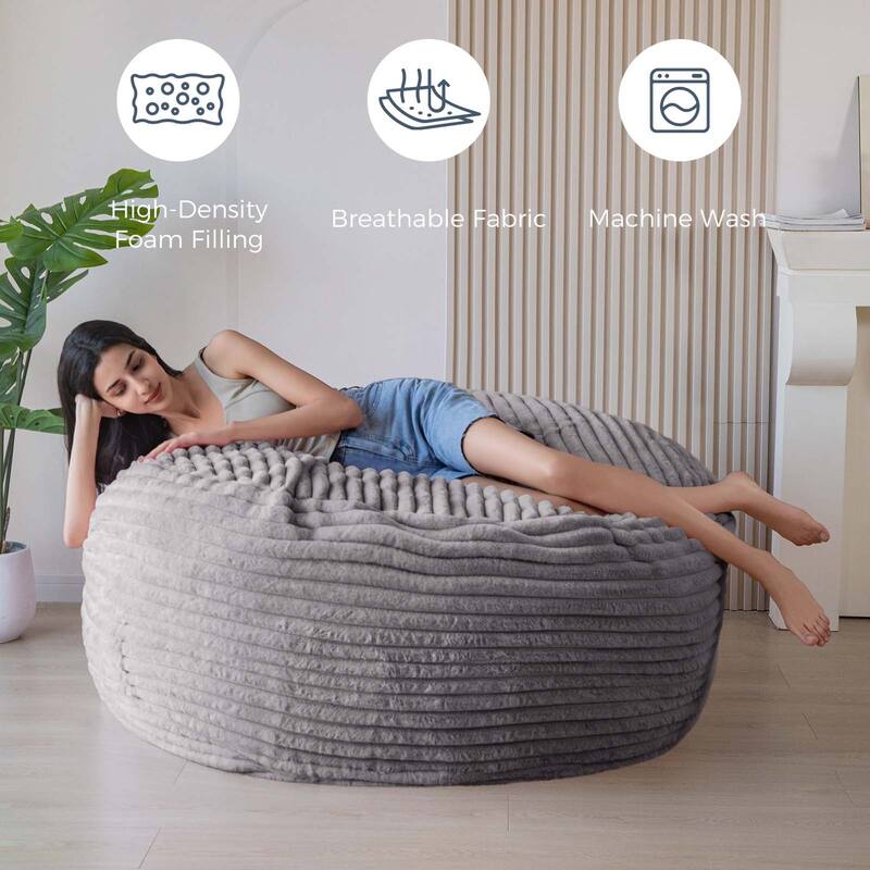 Thick striped Convertible bean bag bed