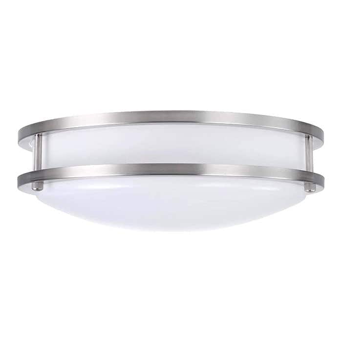 12 inch round Flush Mount Ceiling Light white glass ceiling light with nickel finish