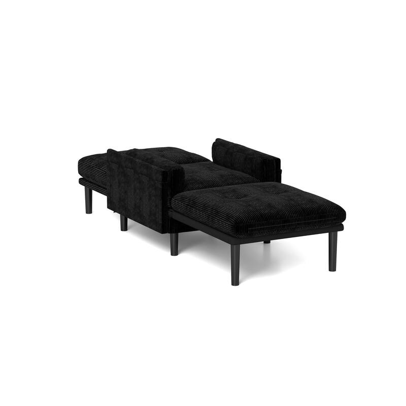 Corduroy Convertible Sofa, Ergonomic Lounge Chair and Bed