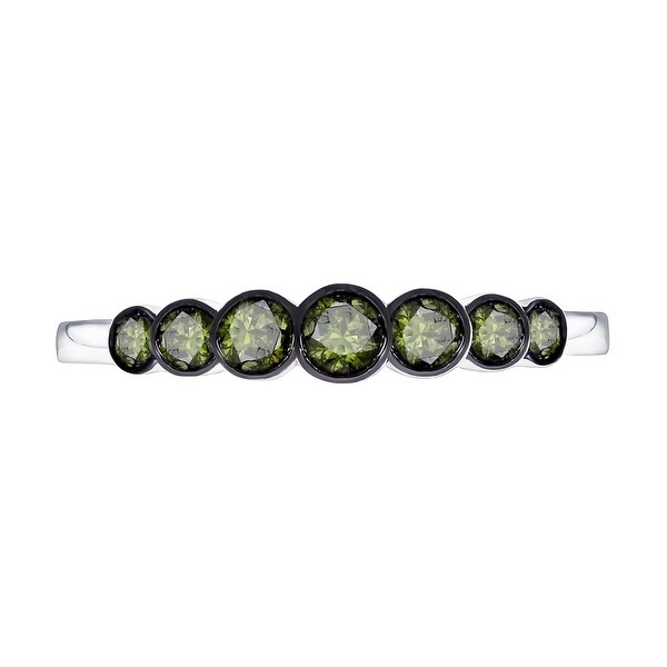 Prism Jewel 0.25 Carat Round Green Diamond Screw Back Prong Set Stud Earrings 10k White Gold